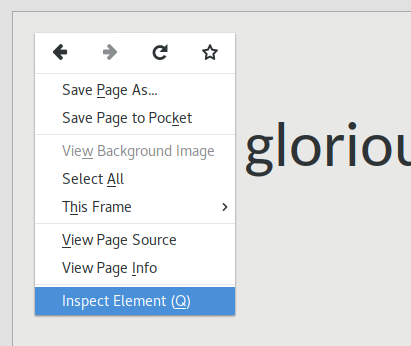 Standard right click menu