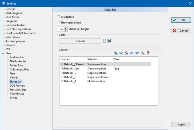 FreeCommander settings 1