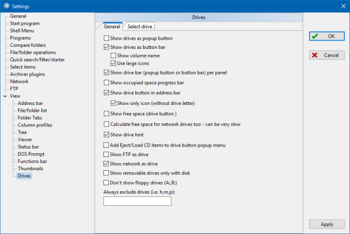 FreeCommander settings 2