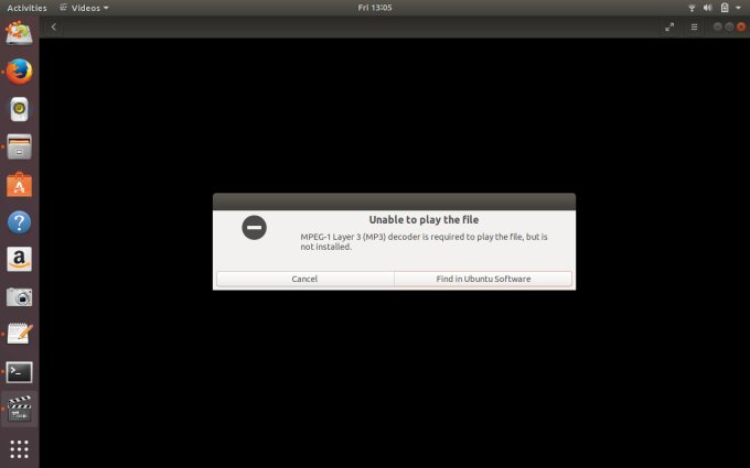 No MP3 codecs available