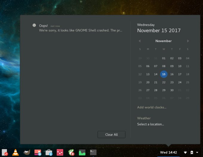 Gnome Shell crash
