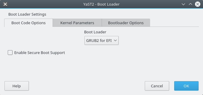Secure boot tweak, YaST