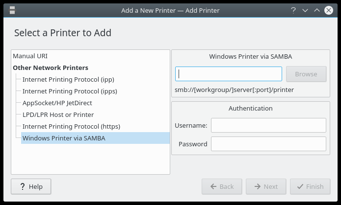 KDE utility, FW on, no printer detected