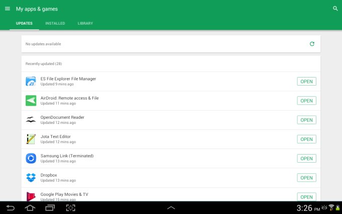 App updates completed