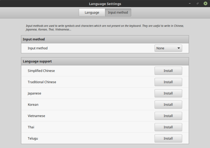 Language input methods