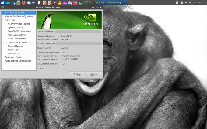 Nvidia drivers installed
