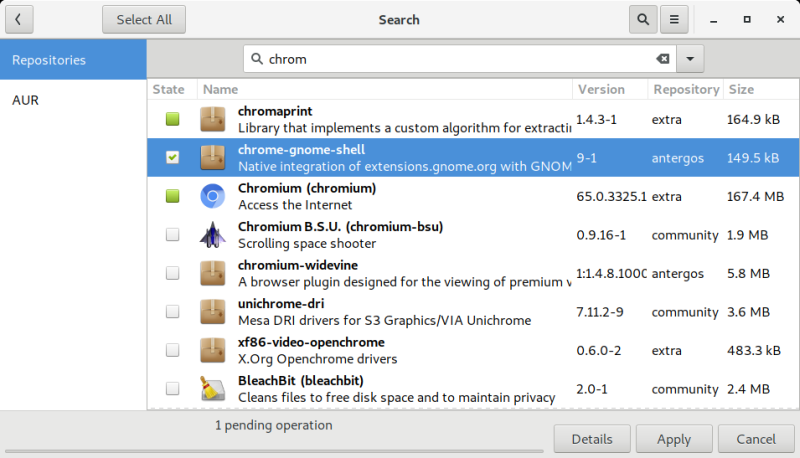 Extensions shell integration