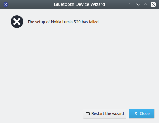 Bluetooth setup failed