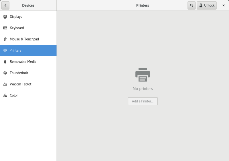 Printer applet needs unlocking