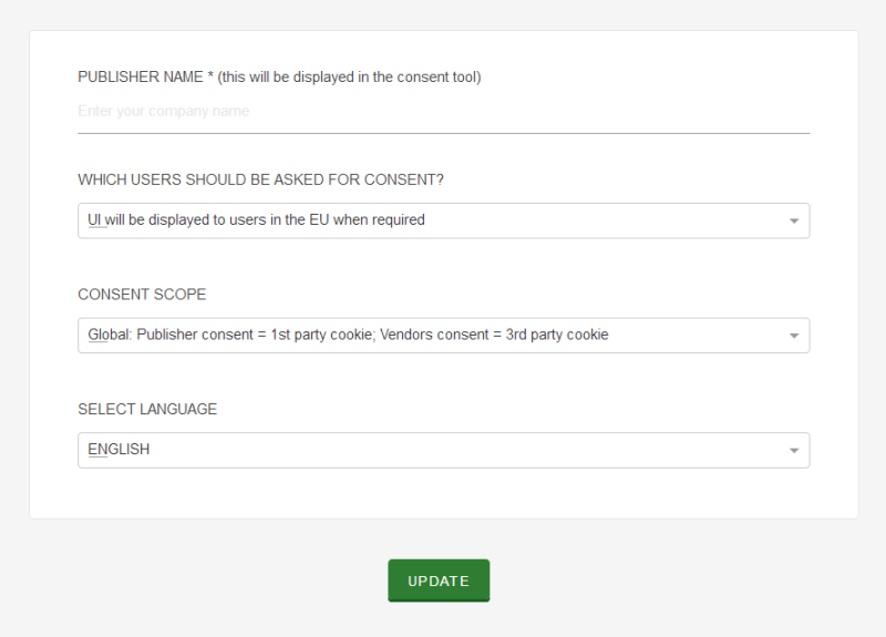 ShareThis compliance settings