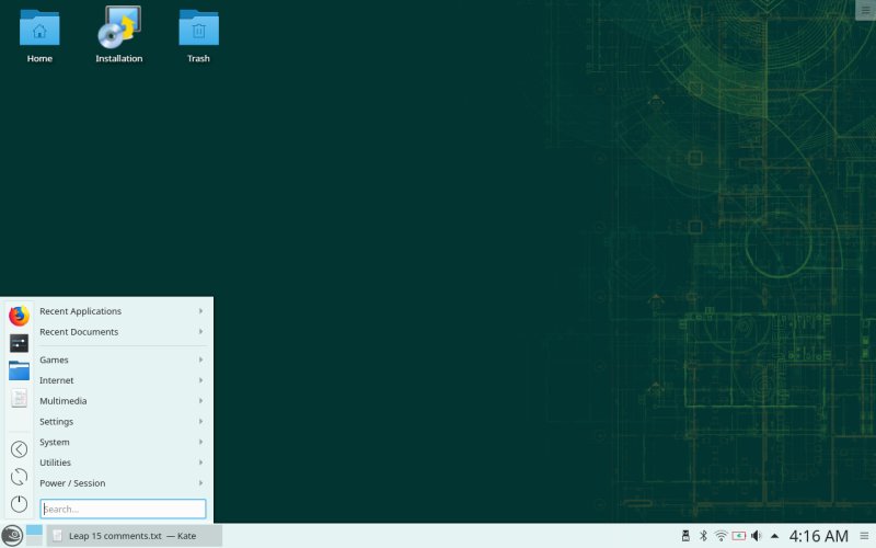 Menu, default option