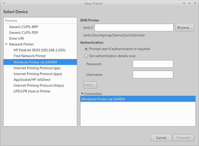 Printer works after manual install
