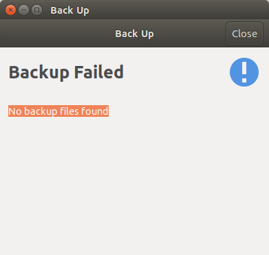 Backup failed