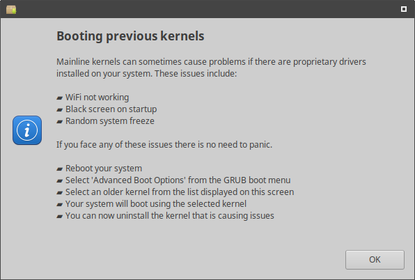 Warning, kernel incompatibility