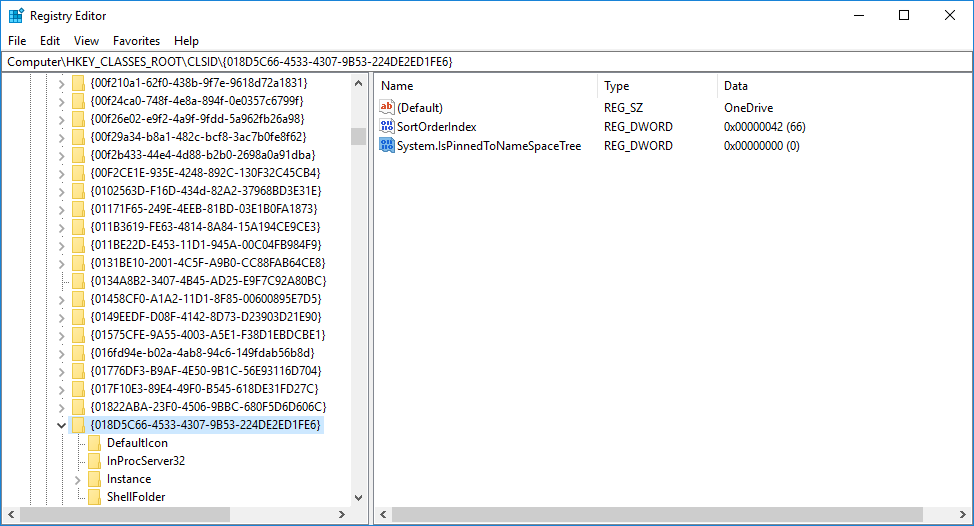 OneDrive removal from Explorer