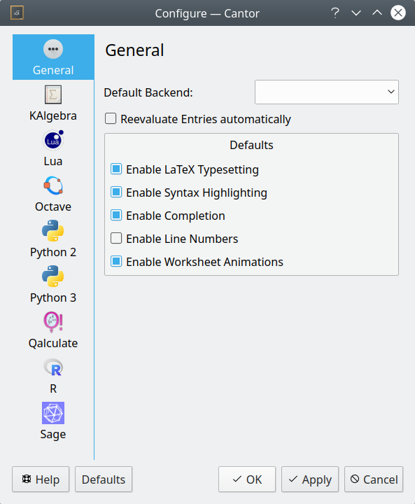 Settings, more engines