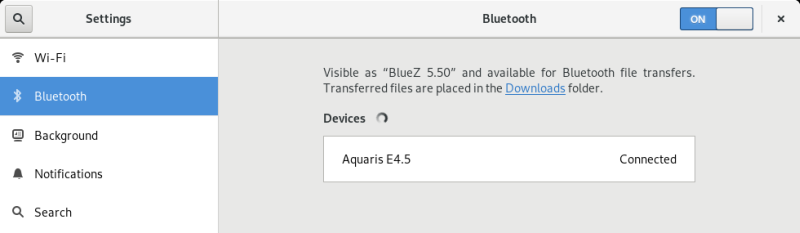 Bluetooth connected