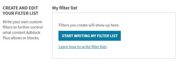 Custom filter