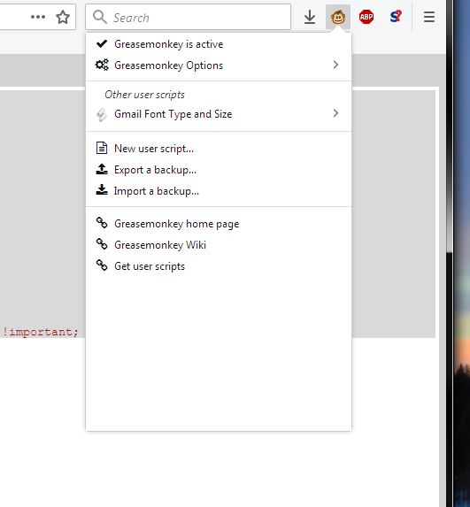 GreaseMonkey, options
