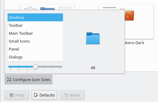 Icon sizes
