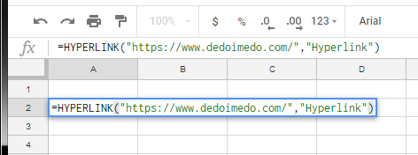 Sheets, hyperlink, double-click