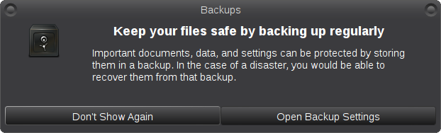 Backup notification