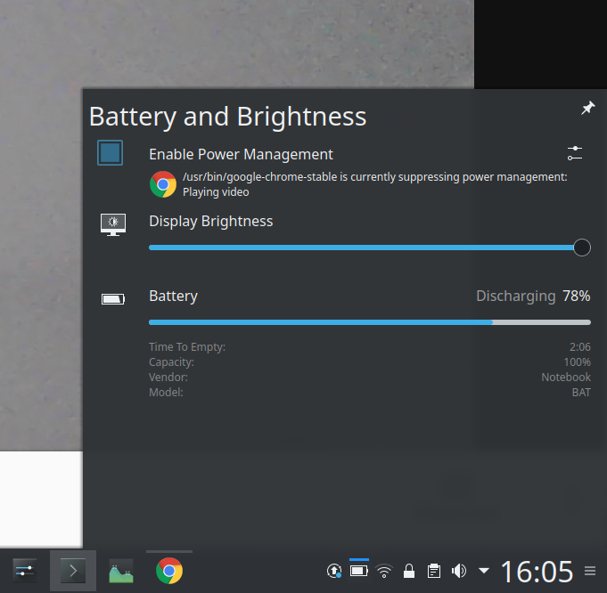Chrome, battery, power management