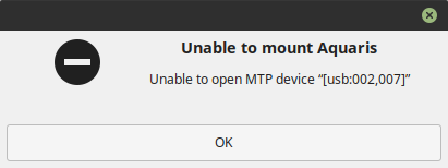 Temporary error with Aquaris phone