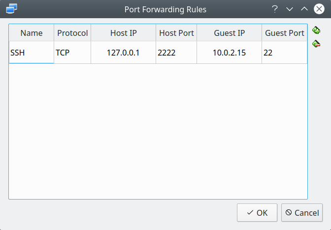 Port forwarding rule