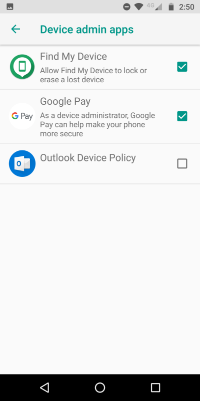 Device admin access