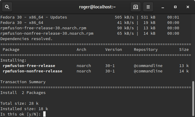RPM Fusion installation