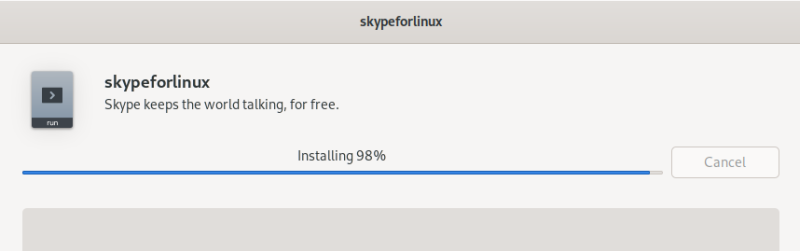Skype, installation in progress
