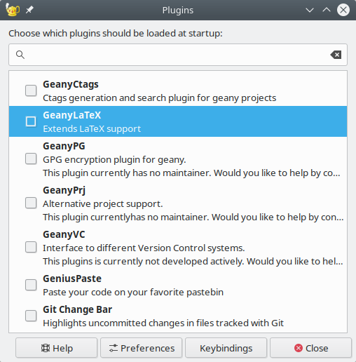 Plugins, LaTeX
