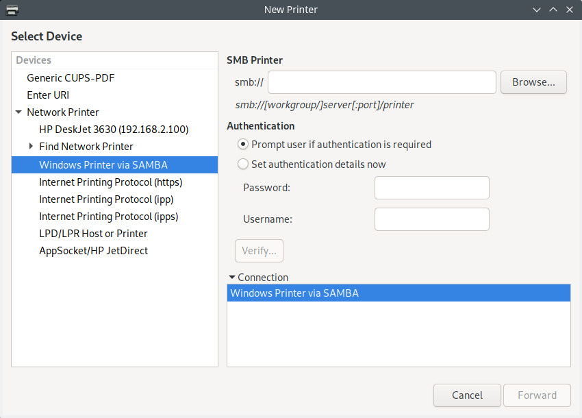 System config printer utility