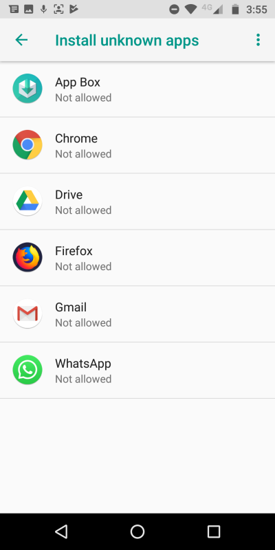 Unknown apps