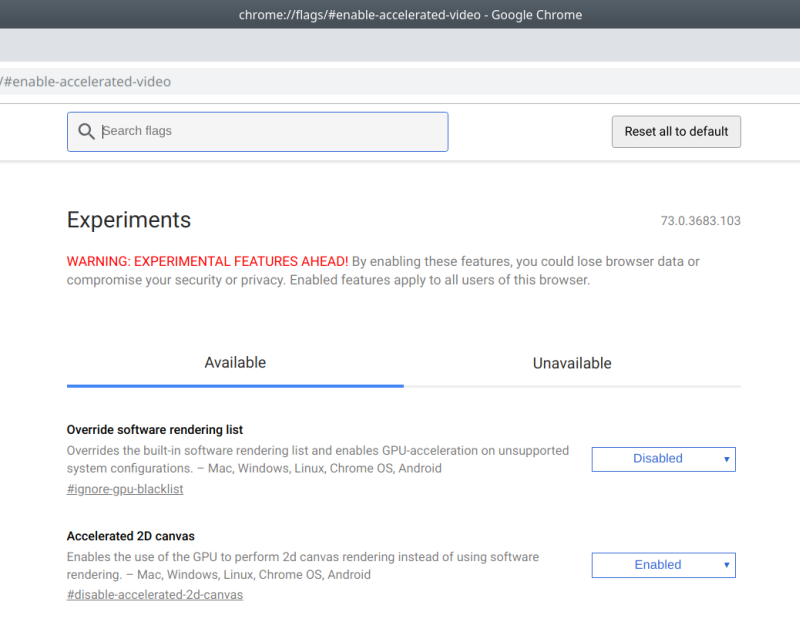 HW acceleration in Chrome