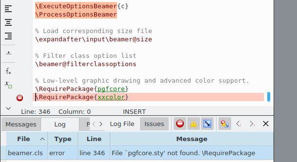 Missing package error