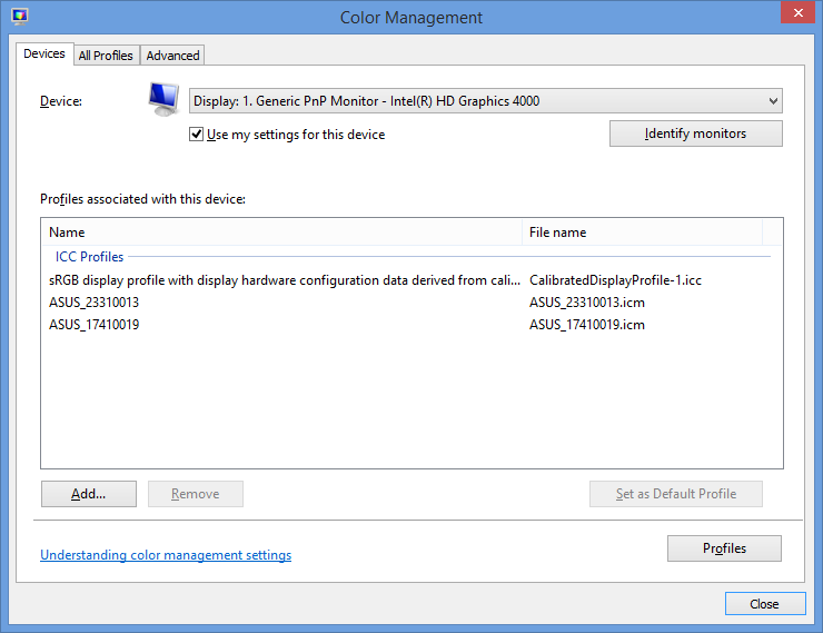 Color management, devices, profiles