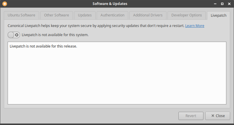 No livepatch available