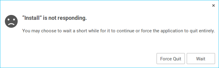 Install not responding