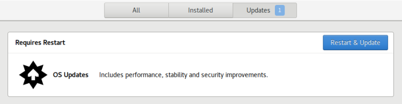 Restart & update in Gnome Software