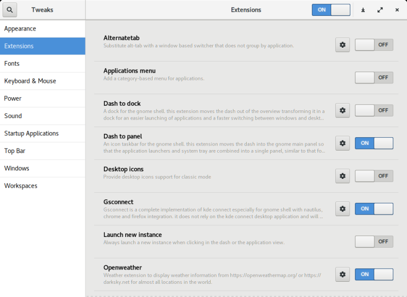 Various other extensions