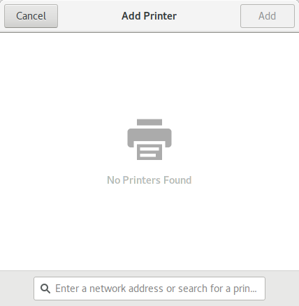 No printer found by default