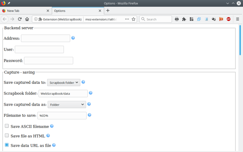 WebScrapBook settings