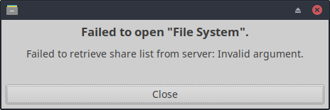 Failed Samba connection