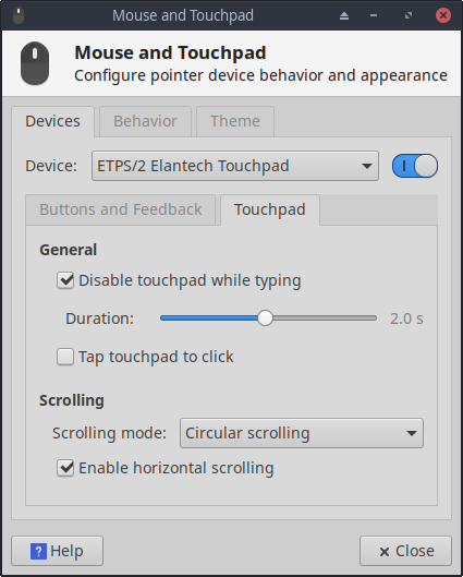Touchpad config