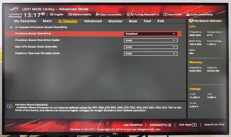 BIOS changes