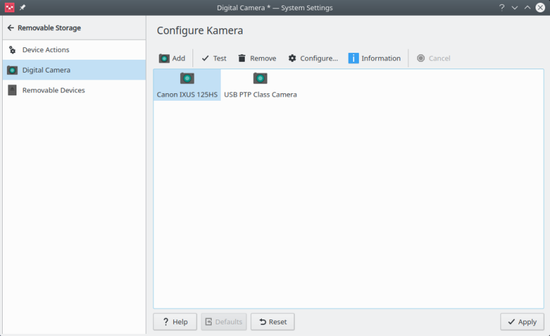 Camera added manually