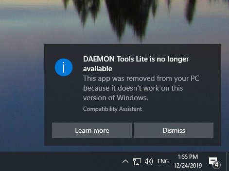 Compatibility warning
