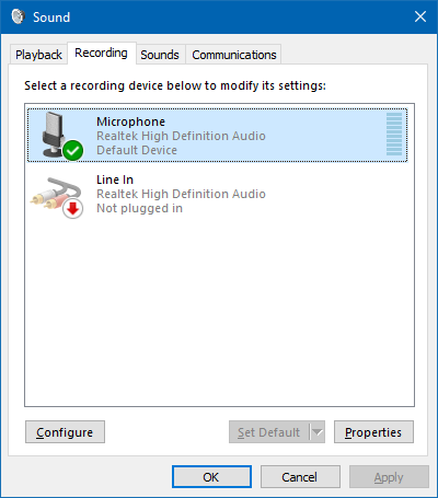 Microphone properties